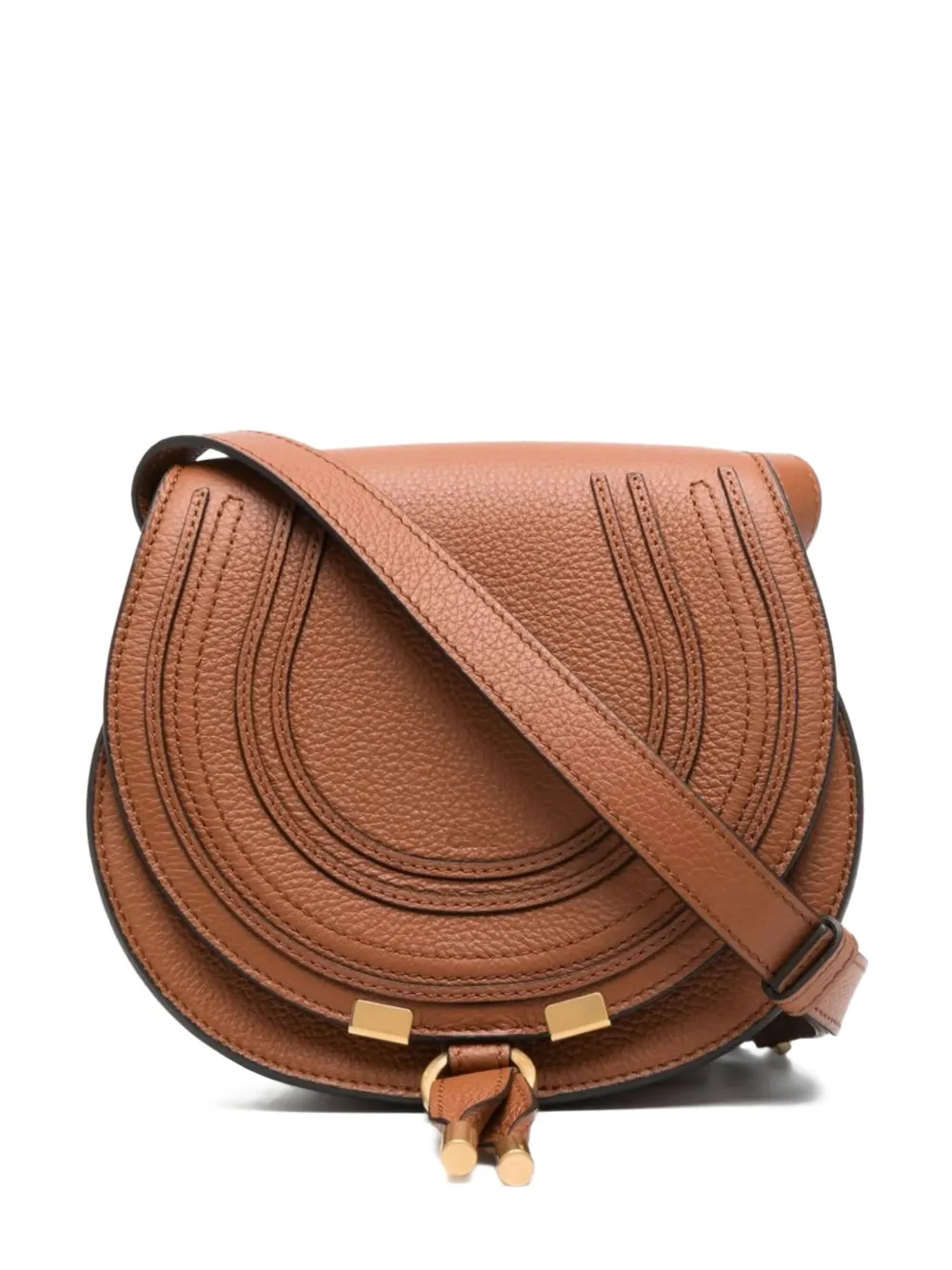 Chloé small Marcie adjustable-strap leather shoulder bag - Marrone