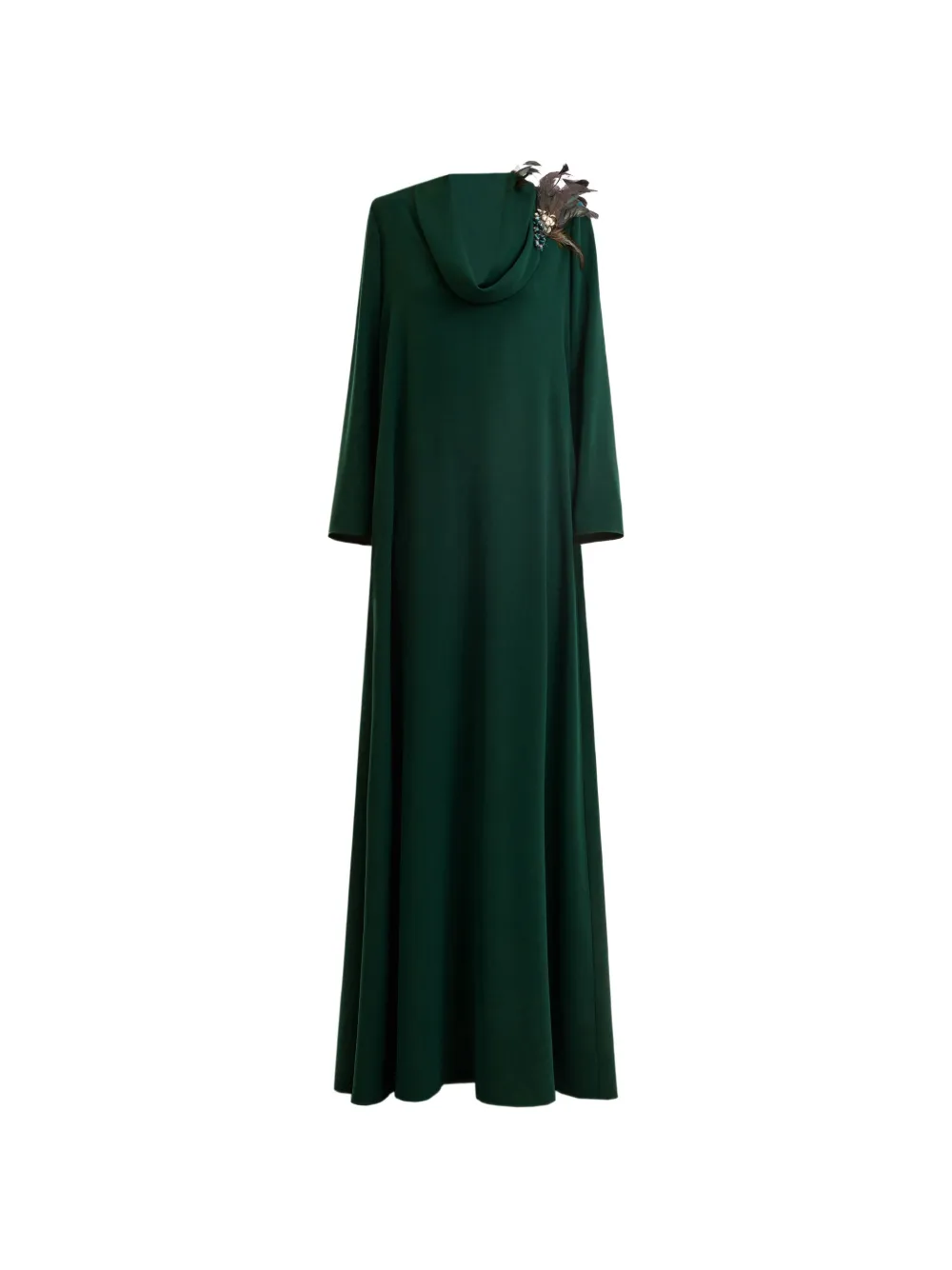 Gemy Maalouf Caftano con piume - Verde