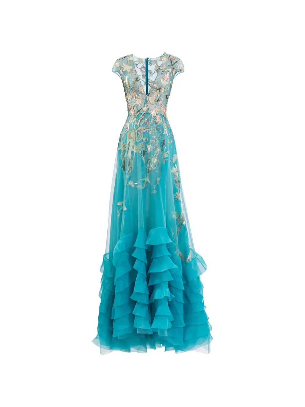 Saiid Kobeisy ruffled floral maxi dress - Blu