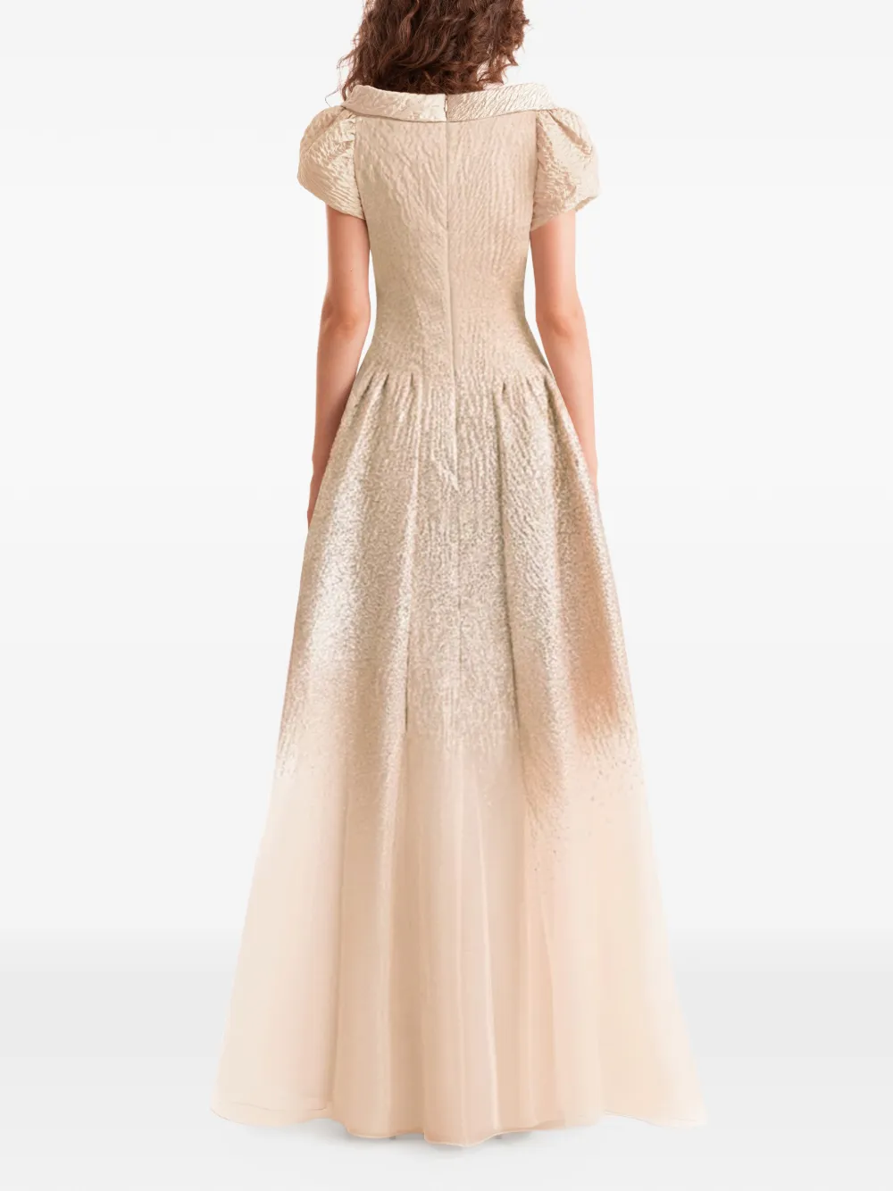 Gemy Maalouf Maxi-jurk met pofmouwen Beige