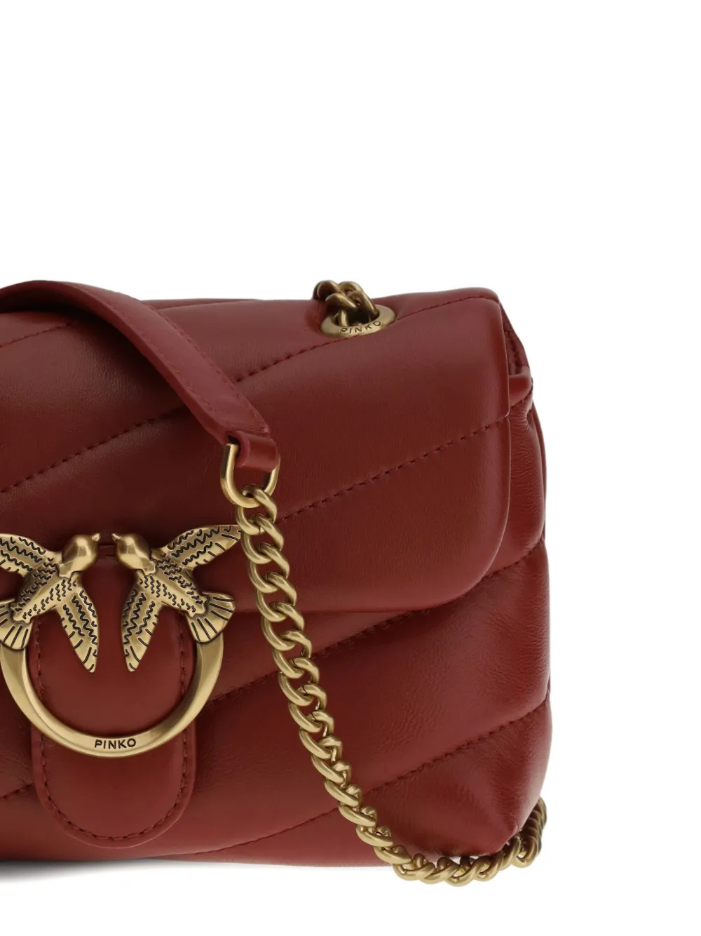 PINKO Love gewatteerde schoudertas Rood