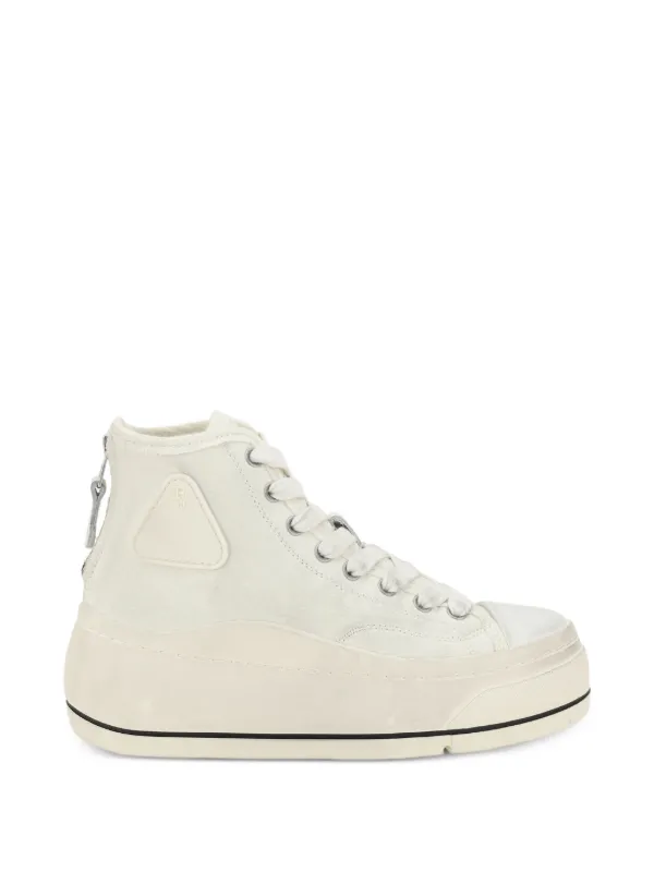 R13 Back-zip High-top Sneakers in White