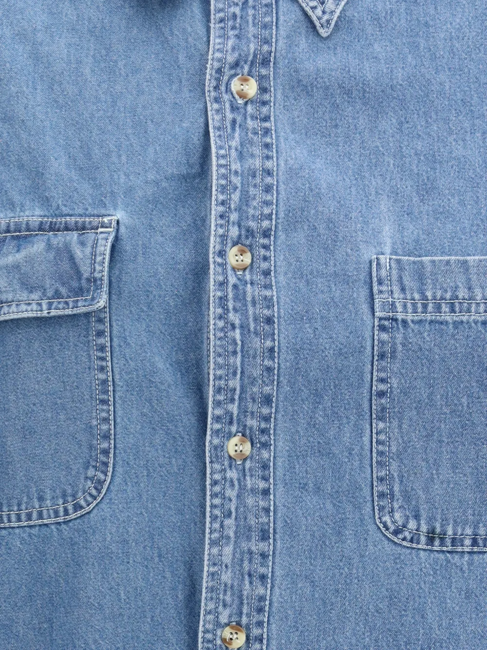  E.l.v Denim Camisa Vaquera Con Bolsillo - Azul 