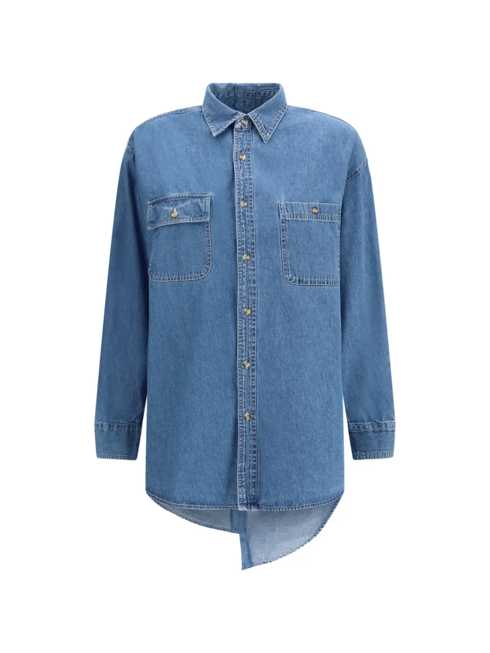 E.L.V DENIM classic pocket denim shirt - Blu