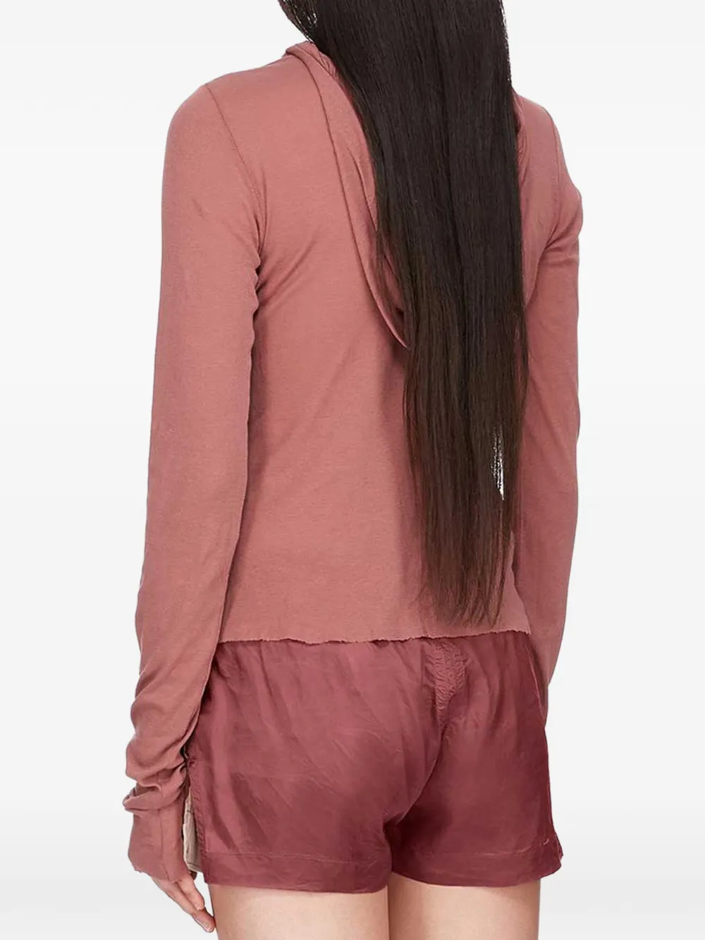 Rick Owens Hooded Long-sleeve Top - Pink 