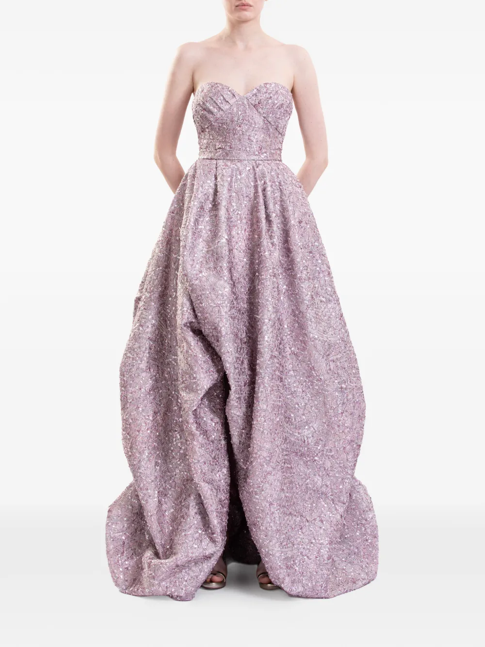 Saiid Kobeisy brocade maxi dress - Roze