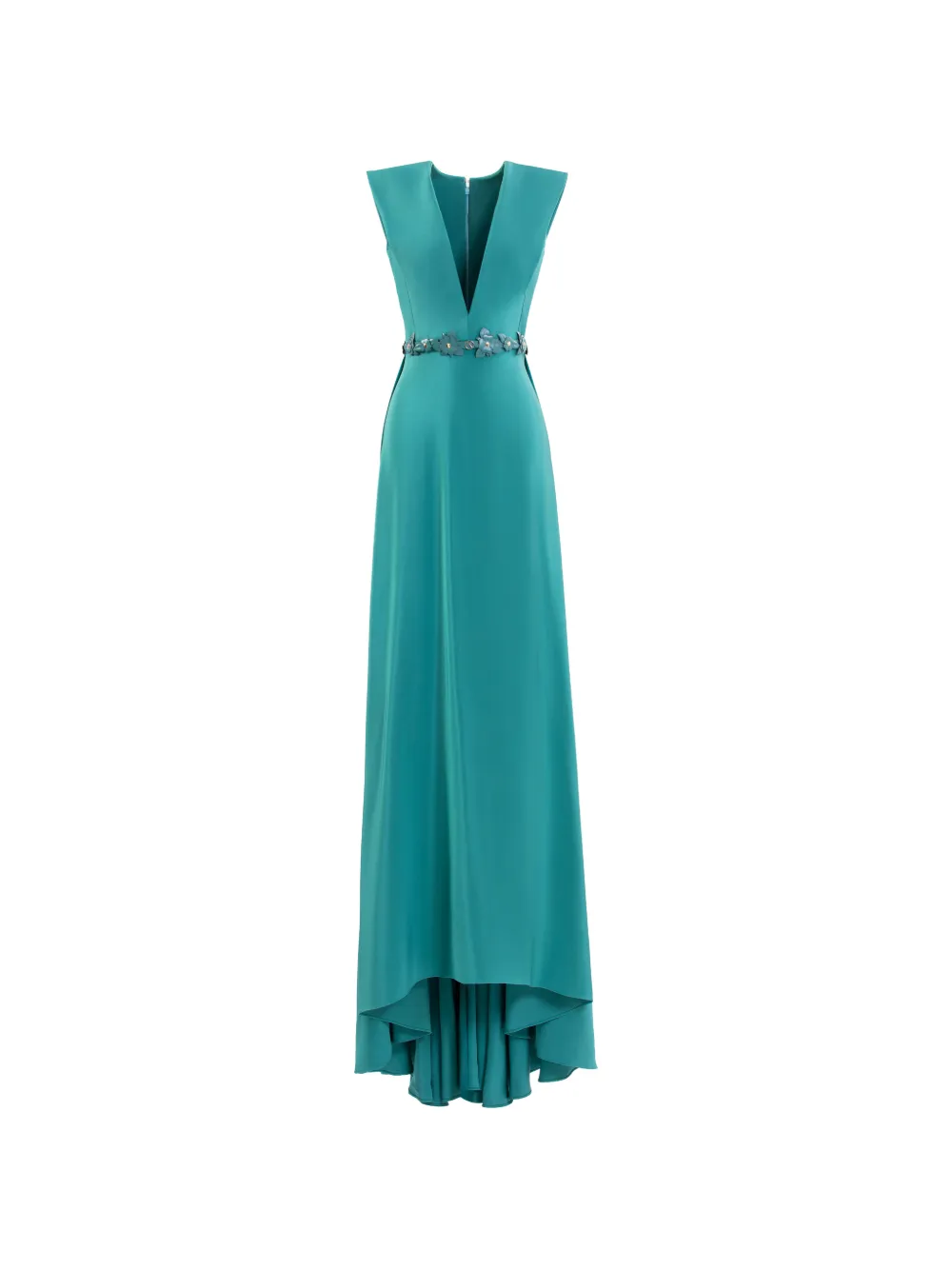 Saiid Kobeisy V-neck floral-belt maxi dress - Blu