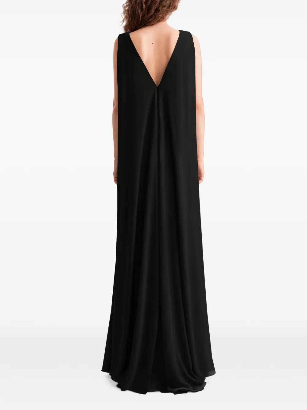 Gemy Maalouf Gedrapeerde maxi-jurk met geknoopte taille Zwart