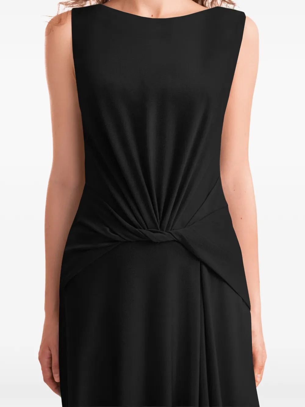 Gemy Maalouf Gedrapeerde maxi-jurk met geknoopte taille Zwart