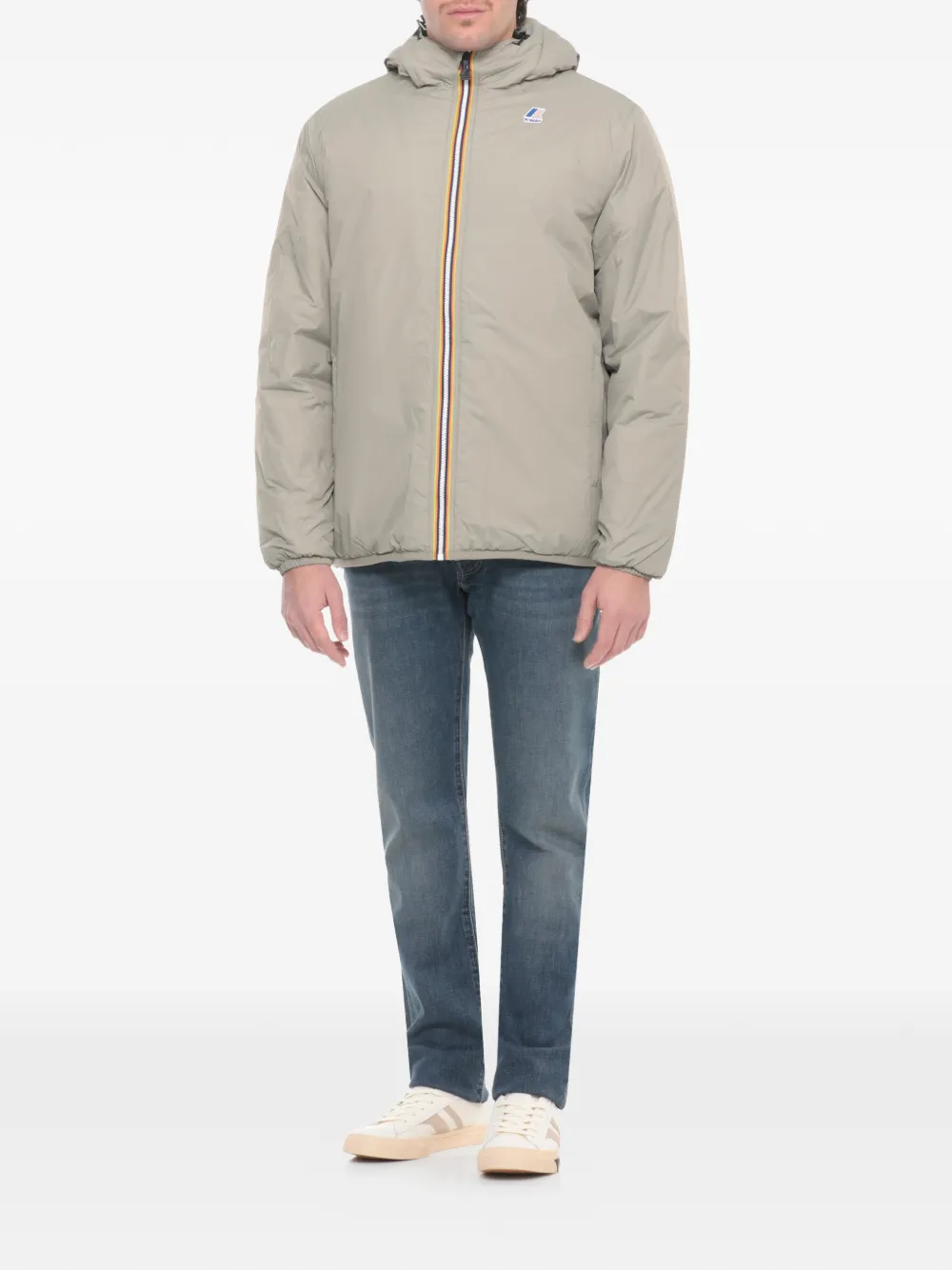 K-Way The Real 4.0 jack met capuchon en rits Beige