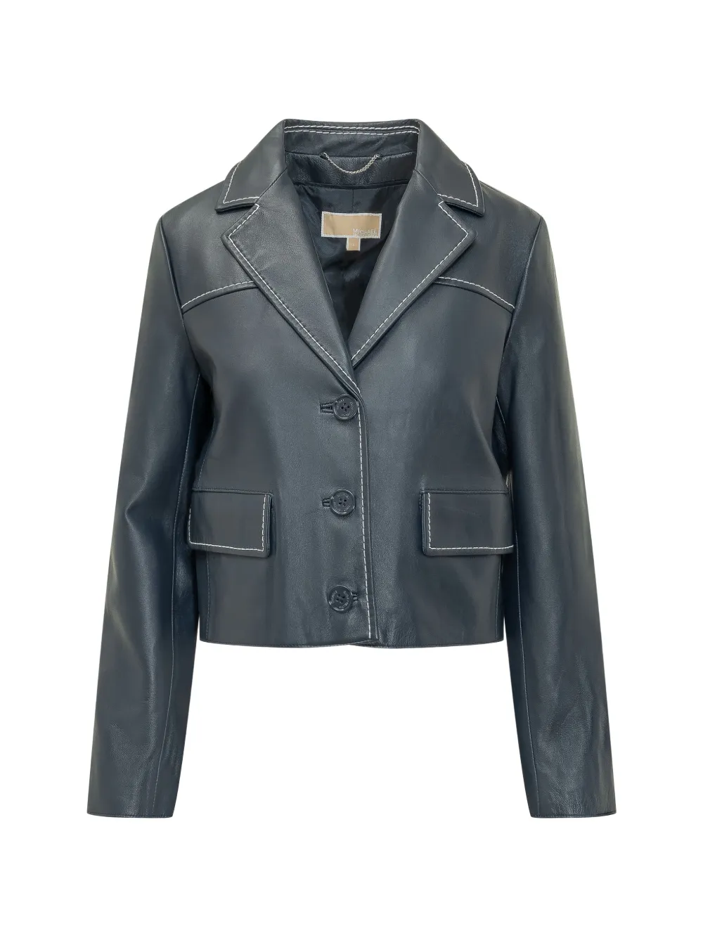 Michael Michael Kors heavy leather blazer - Blu