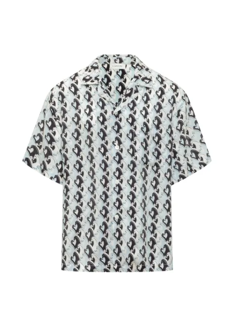 Lanvin cuban-collar patterned shirt