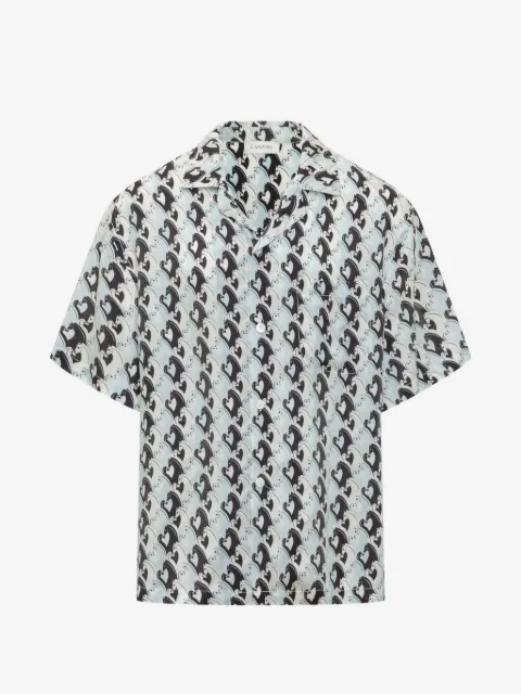 Lanvin cuban collar patterned shirt