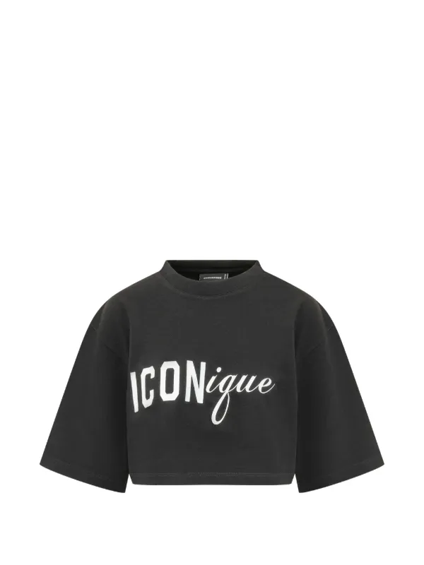 DSQUARED2 22SS アートプリントTシャツ ブラック M DSQUARED2 プリント Tシャツ | ブラック | FARFETCH JP