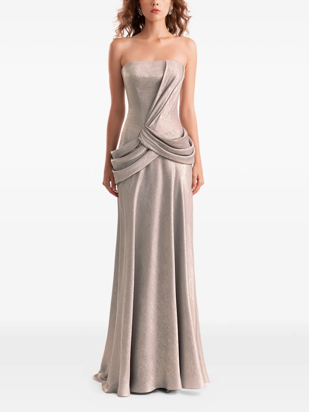 Gemy Maalouf strapless draped maxi dress - Grigio