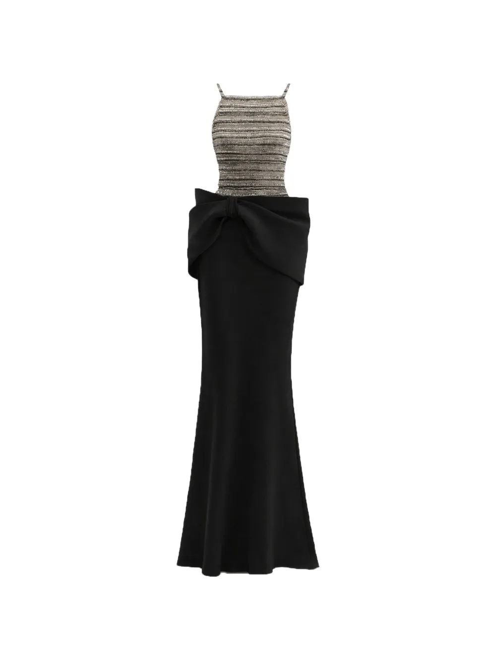 Gemy Maalouf beaded-bodice bow-detail maxi dress