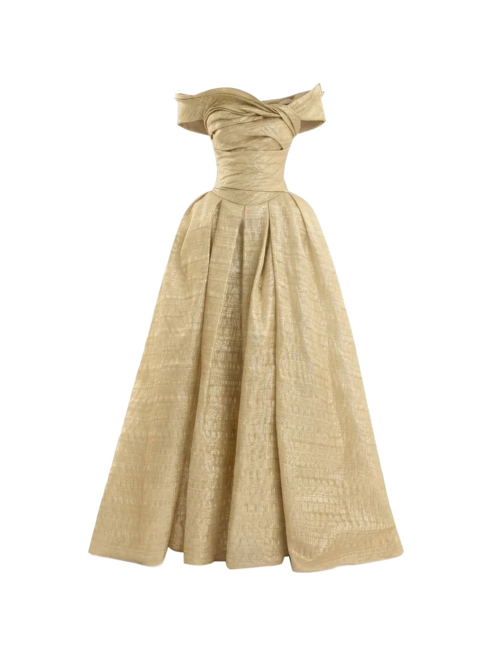 Gemy Maalouf off-shoulder jacquard maxi dress - Oro