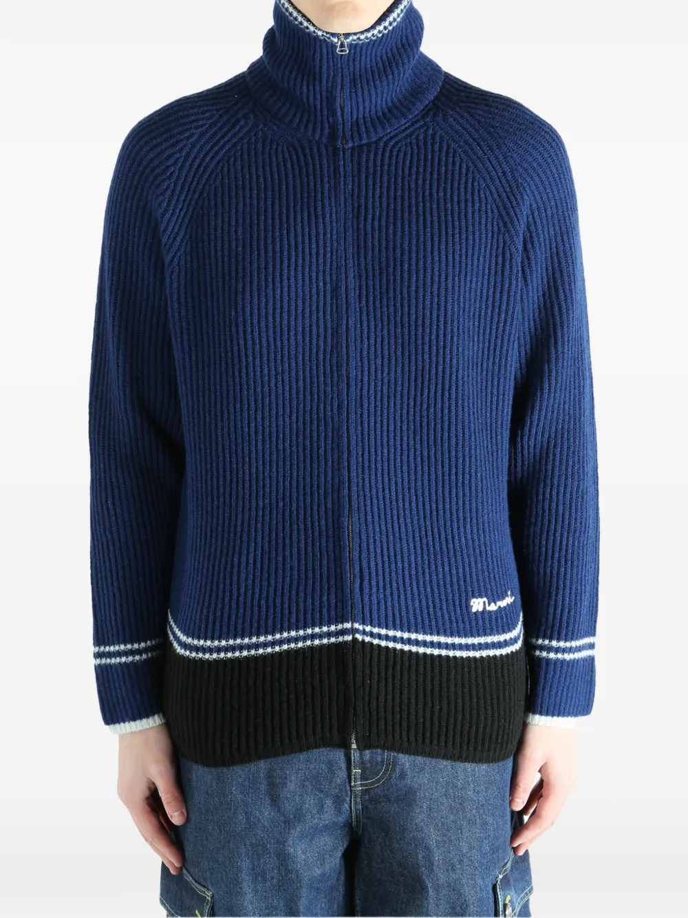 Marni Vest met col en rits Blauw