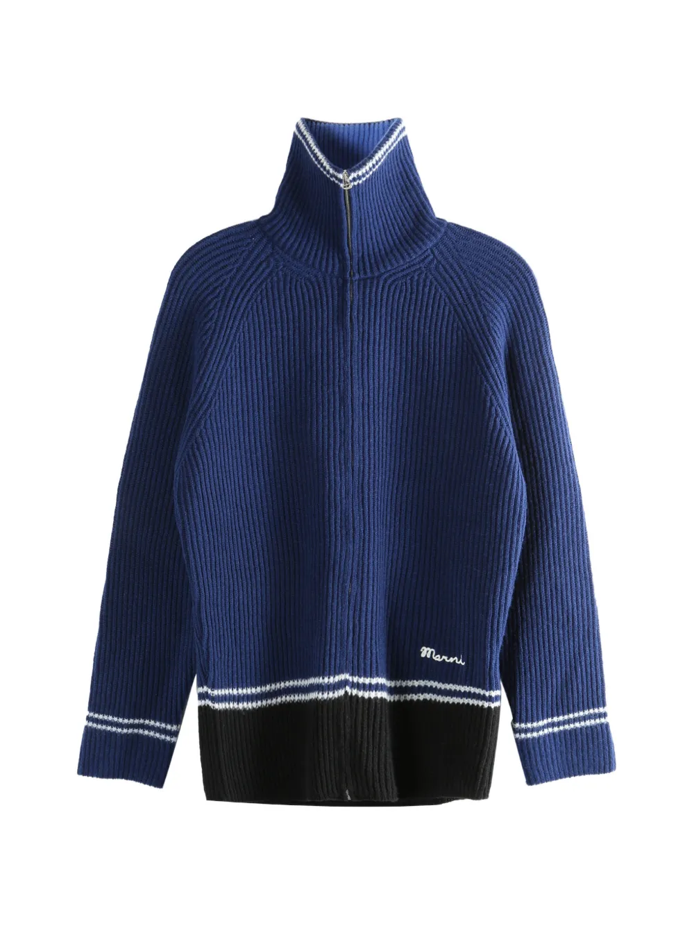 Marni zip-up roll-neck cardigan - Blu