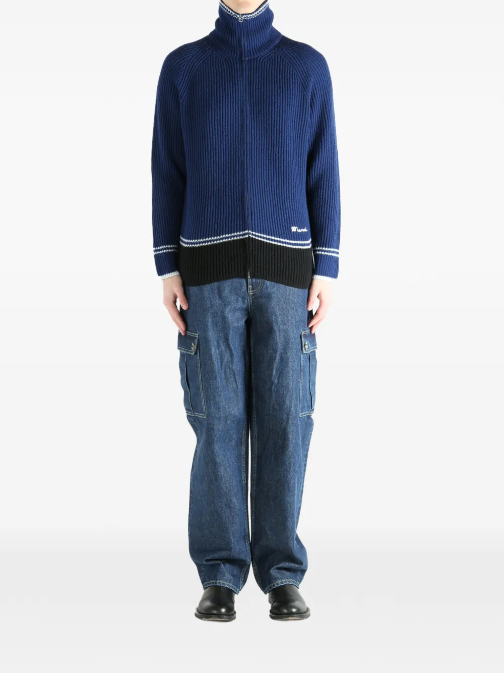 Marni Vest met col en rits Blauw