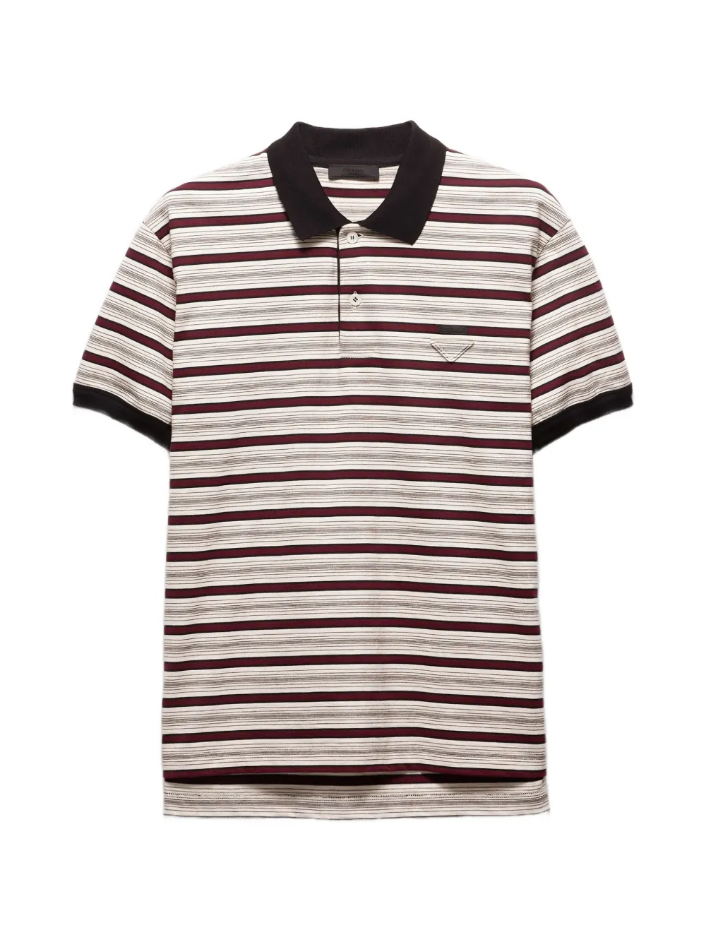 Prada striped short-sleeve polo shirt - Toni neutri