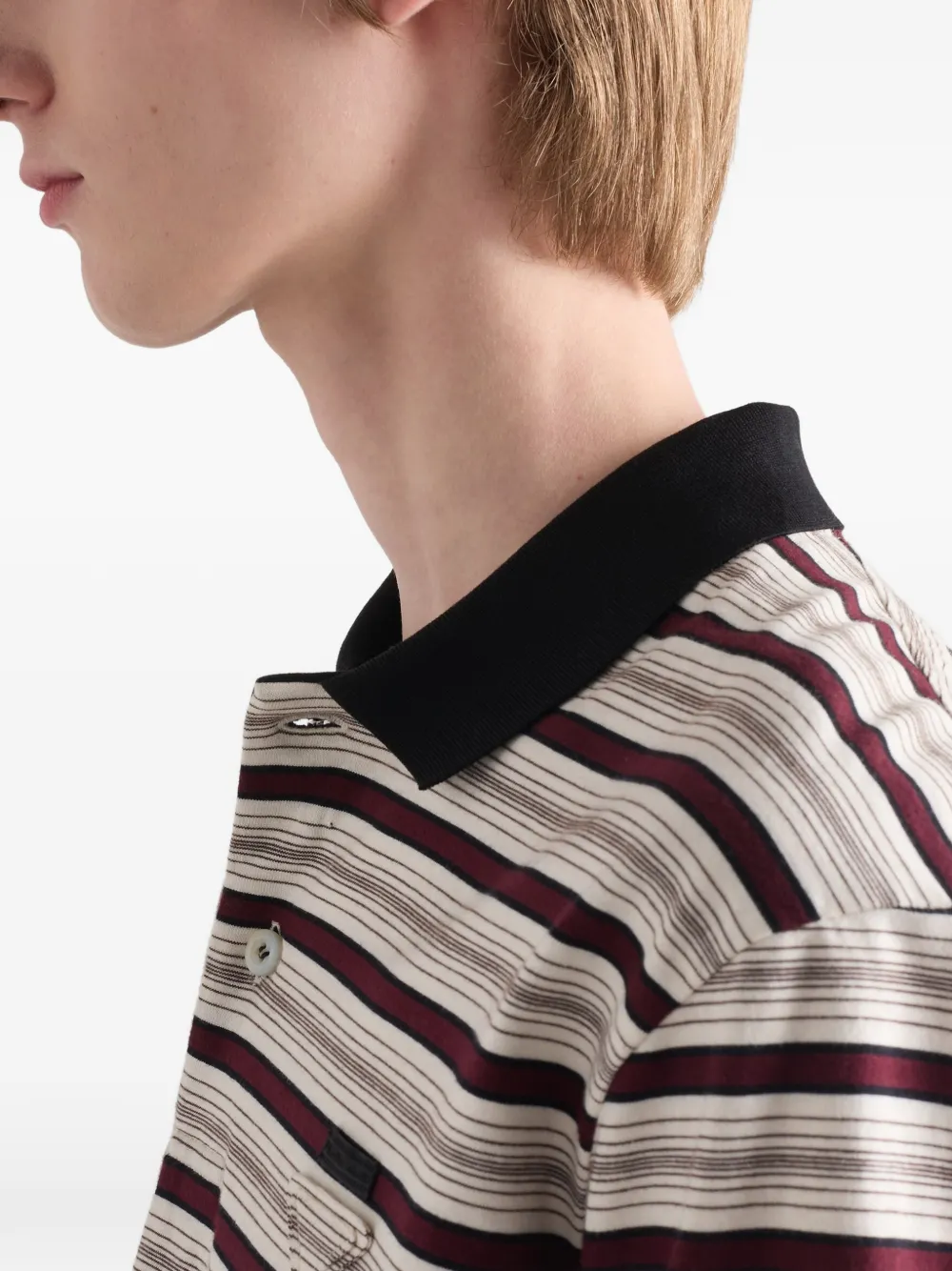 Prada Gestreept poloshirt Beige