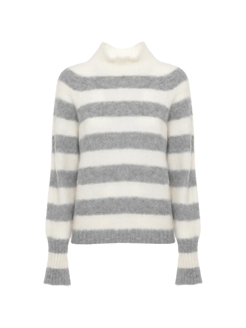 Antonelli striped roll-neck sweater - Bianco