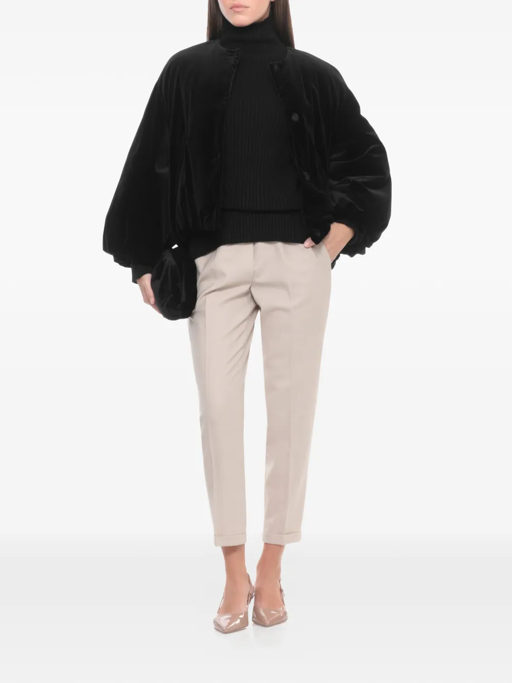  Antonelli Roll Neck Ribbed Sweater - Black 