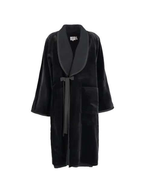 Vintage velvet-effect ribbon coat