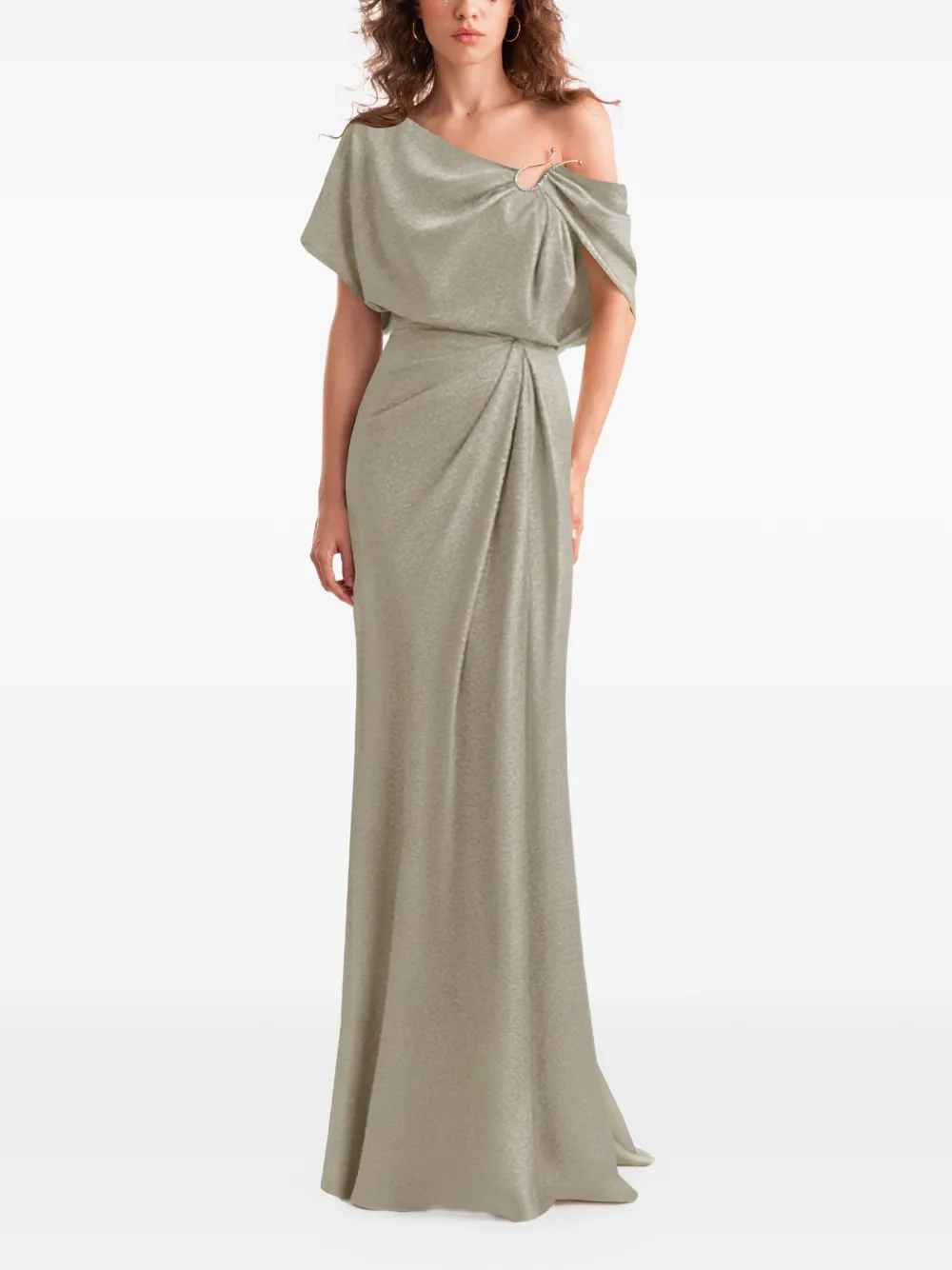 Gemy Maalouf asymmetrical-draped maxi dress - Toni neutri