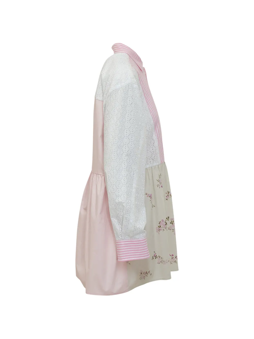 MSGM Striped Floral Appliqué Top | Pink | FARFETCH PH