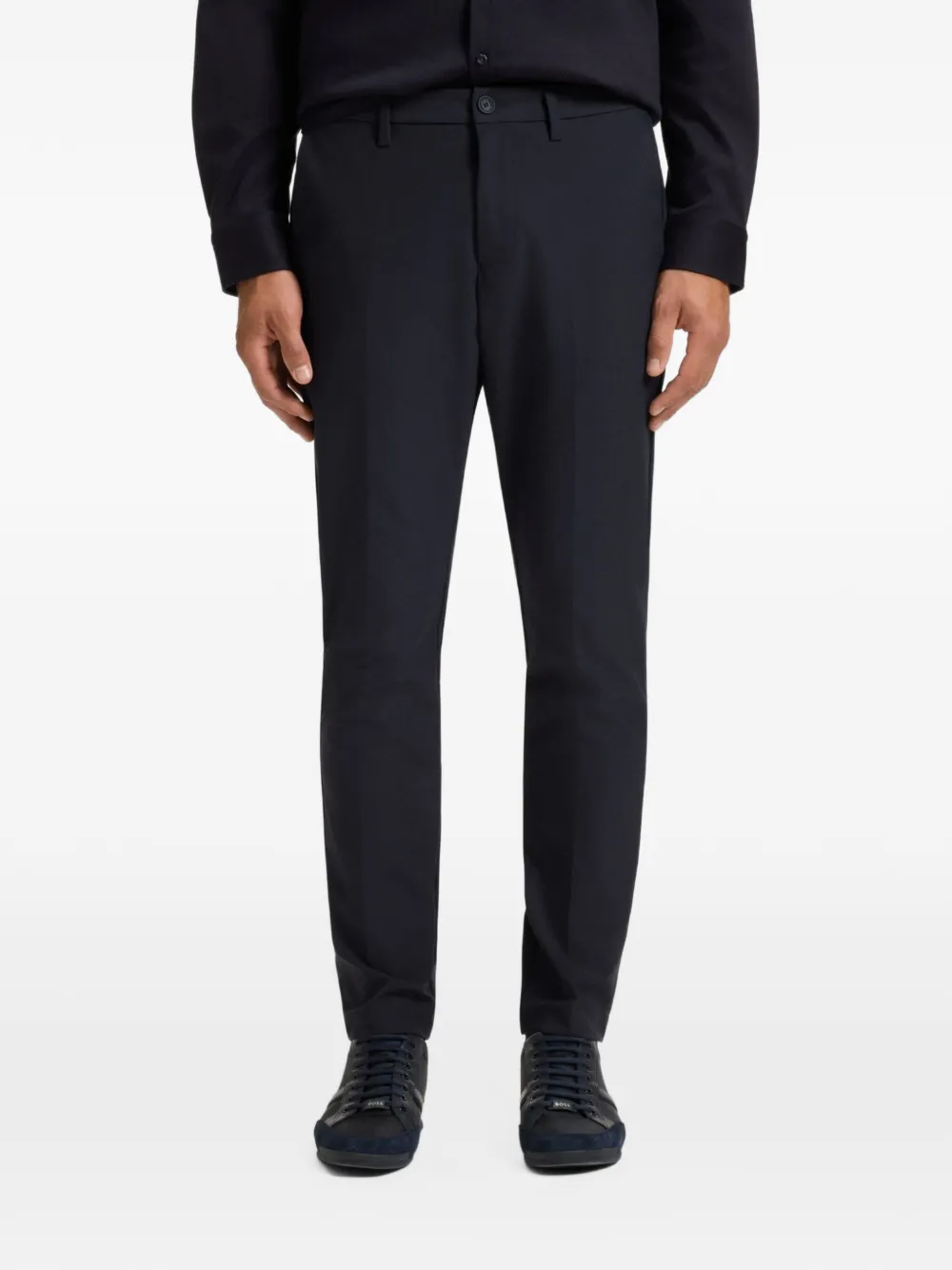 BOSS Slim-fit broek van waterafstotende stretch stof Grijs