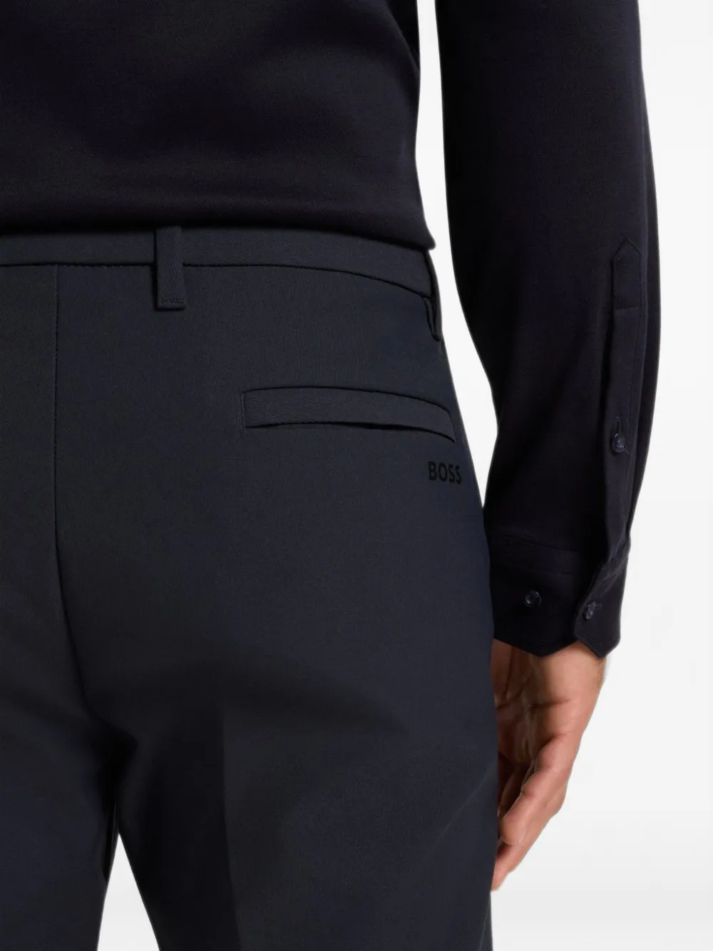BOSS Slim-fit broek van waterafstotende stretch stof Grijs