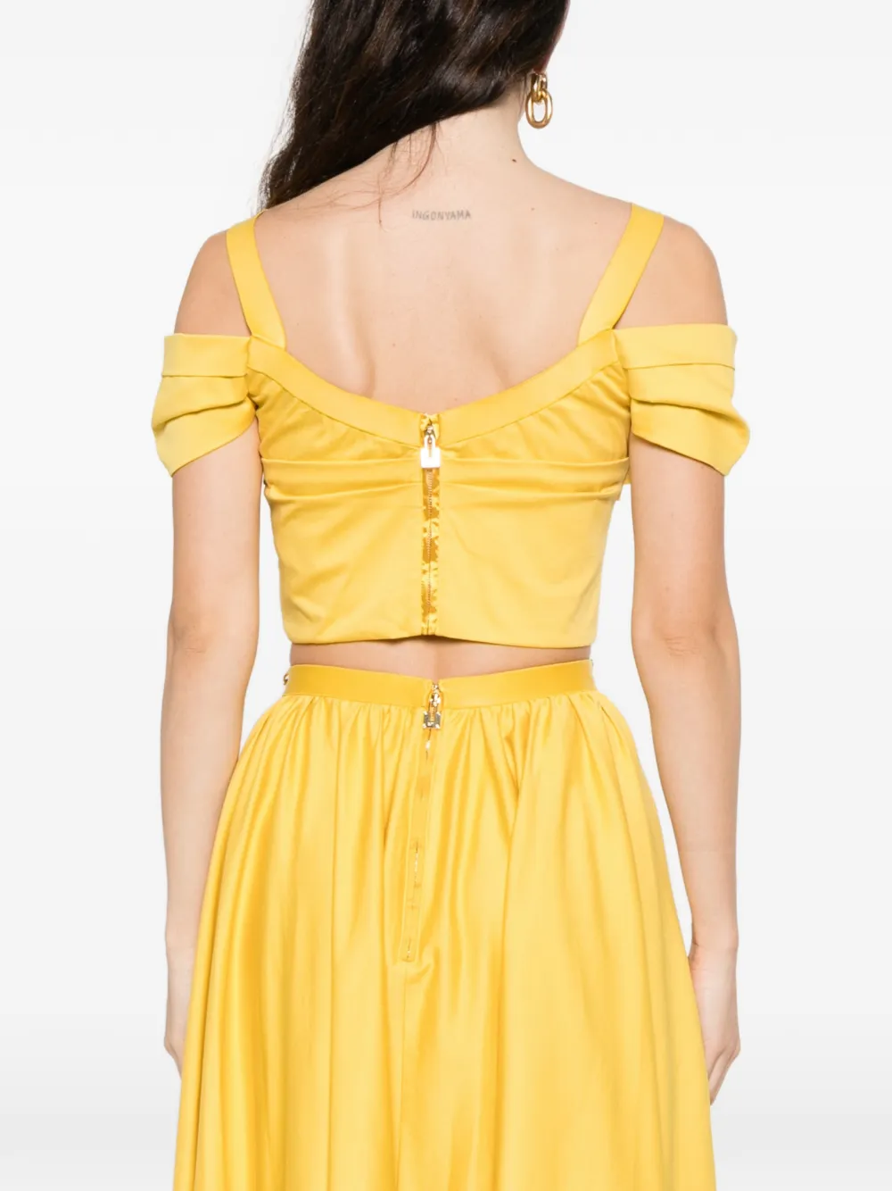 Elisabetta Franchi Top met kettingdetail Geel