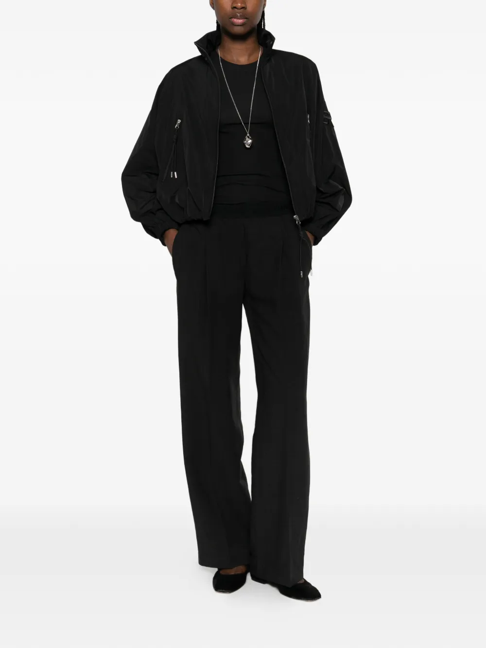  Ermanno Firenze Zip-up Bomber Jacket - Black 