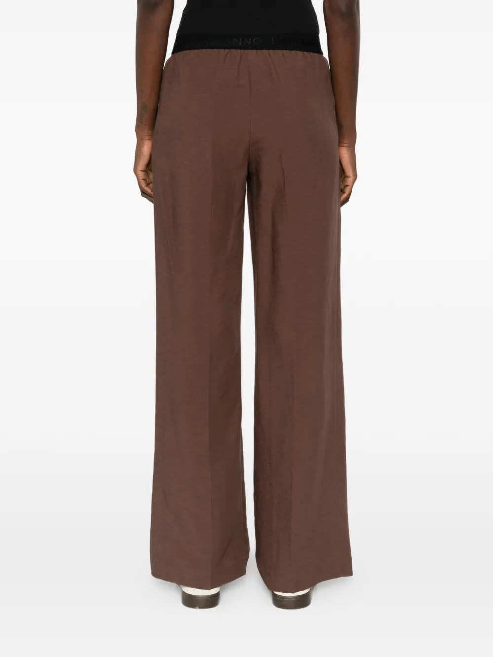 ERMANNO FIRENZE Broek met elastische tailleband Bruin