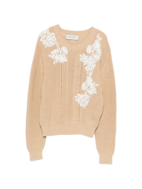 ERMANNO FIRENZE  sweater med blomster-broderi