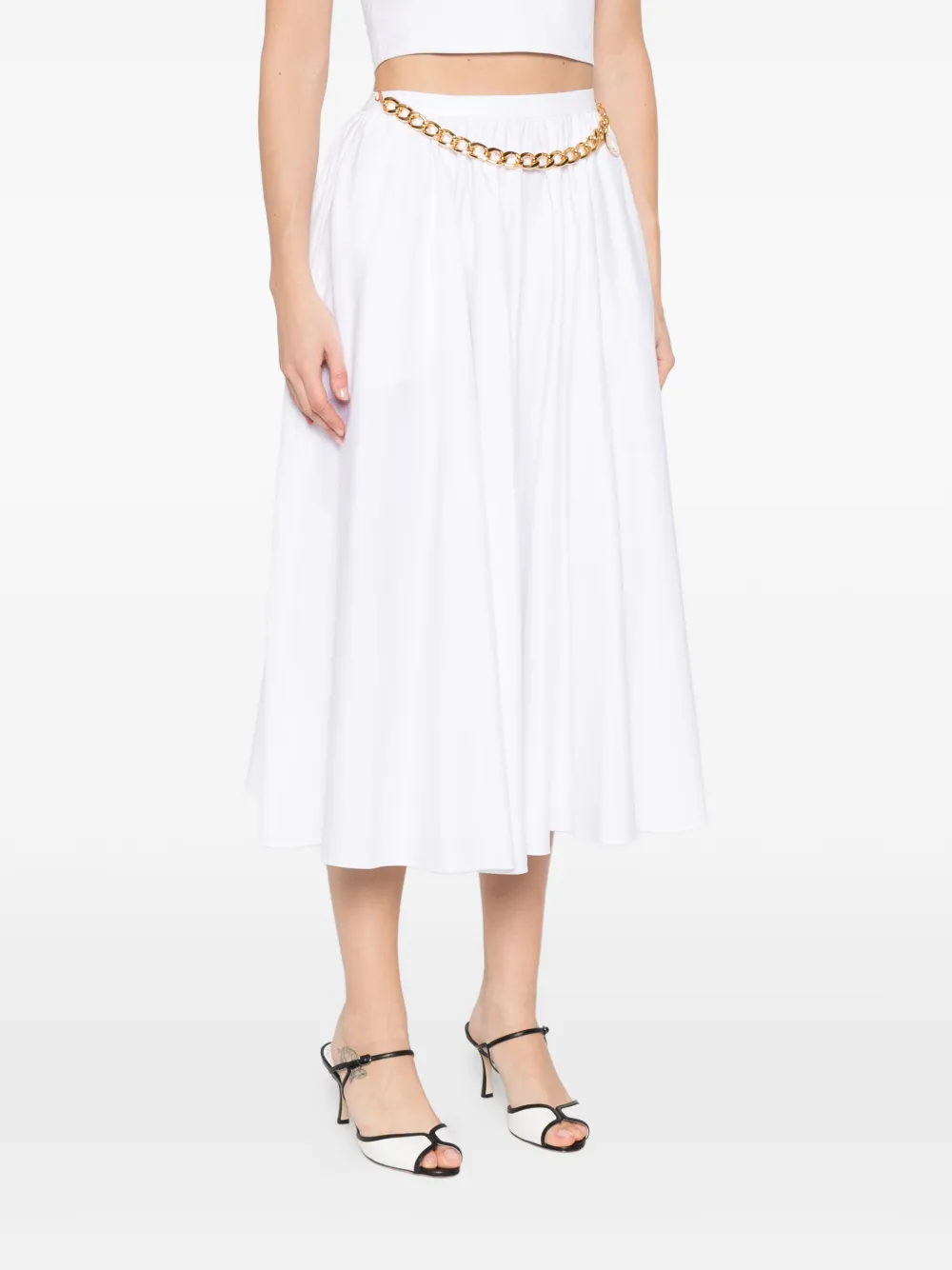 Elisabetta Franchi Mini-rok met kettingdetail Wit