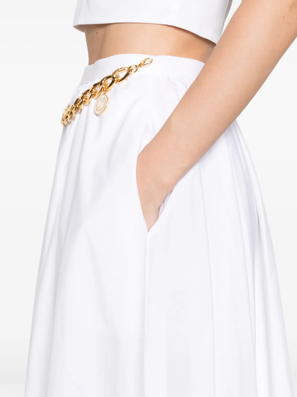 Elisabetta Franchi Mini-rok met kettingdetail Wit
