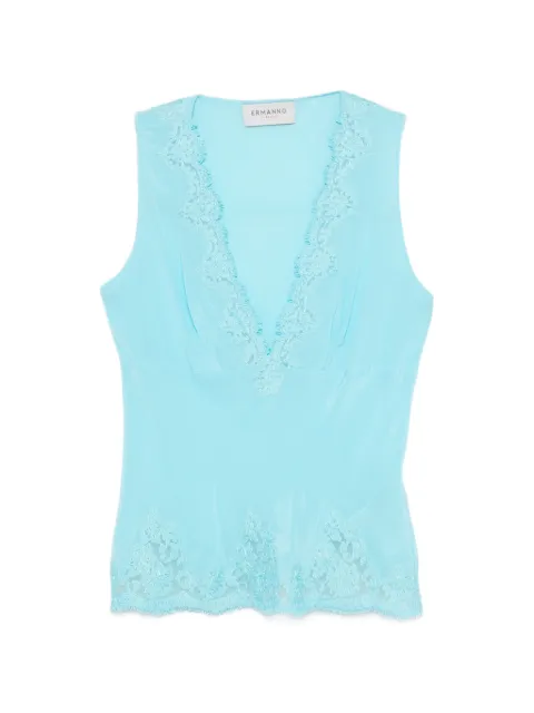 ERMANNO FIRENZE  lace-detail V-neck top
