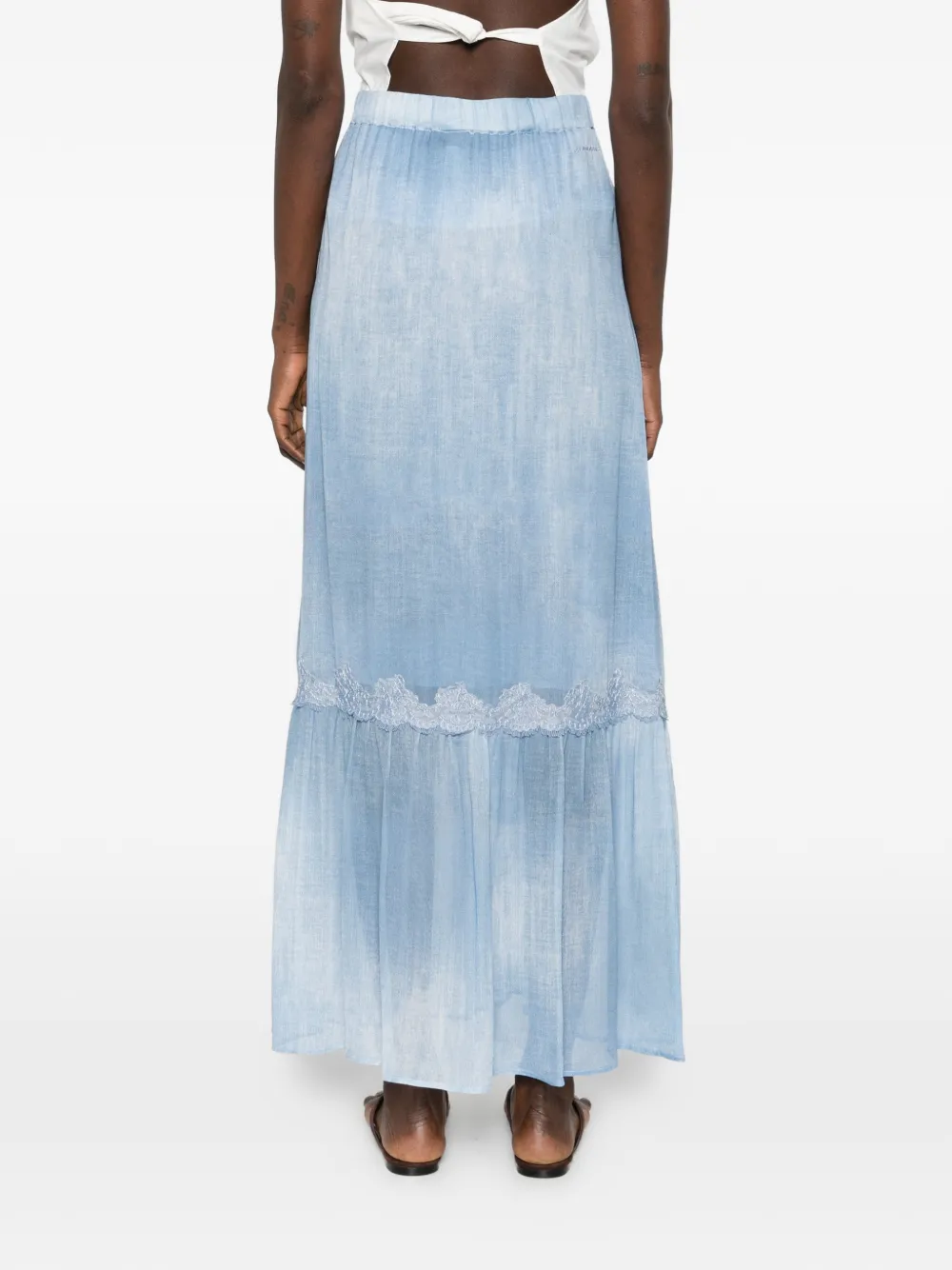 Lace Belted Maxi Skirt