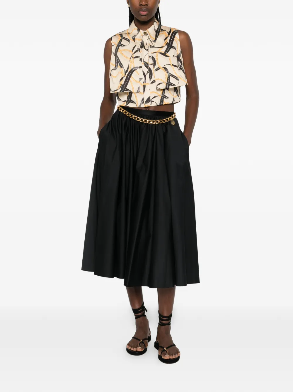  Elisabetta Franchi Patterned Crop Top - Neutrals 