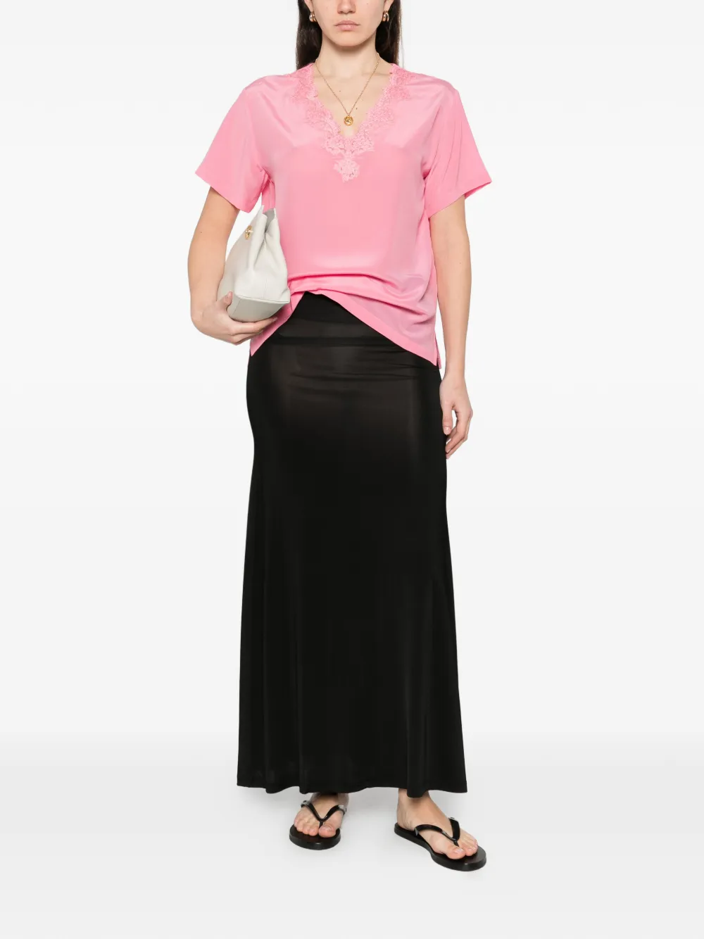ERMANNO FIRENZE Top met V-hals Roze