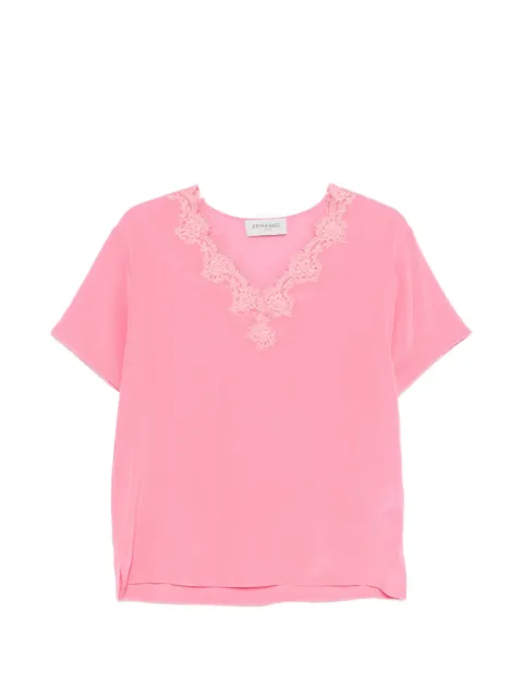 ERMANNO FIRENZE lace-detail V-neck top