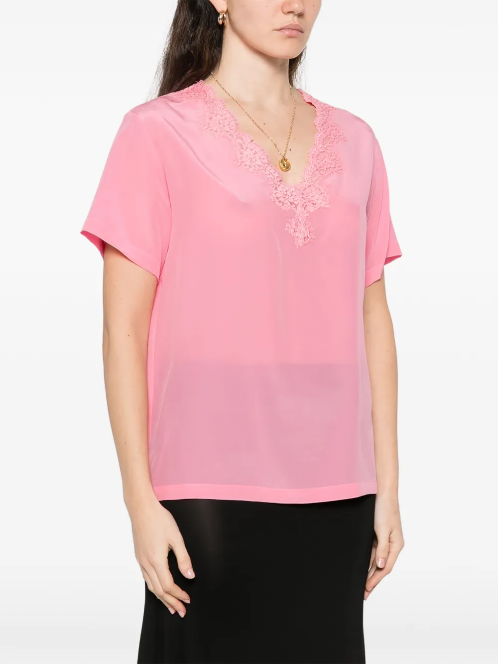 ERMANNO FIRENZE Top met V-hals Roze