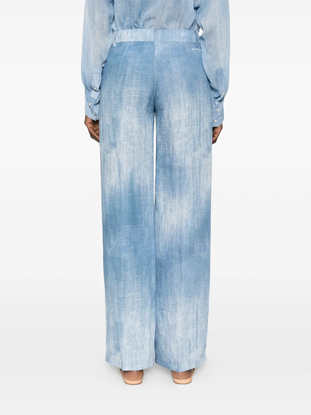 ERMANNO FIRENZE Broek met tie-dye print Blauw