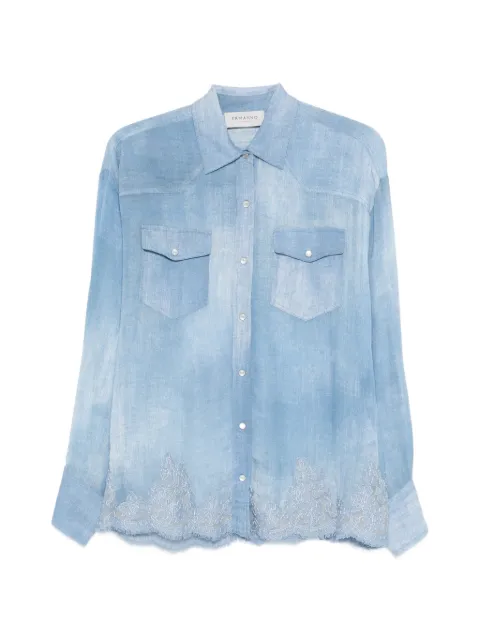 ERMANNO FIRENZE  chest-pocket lace-detail shirt