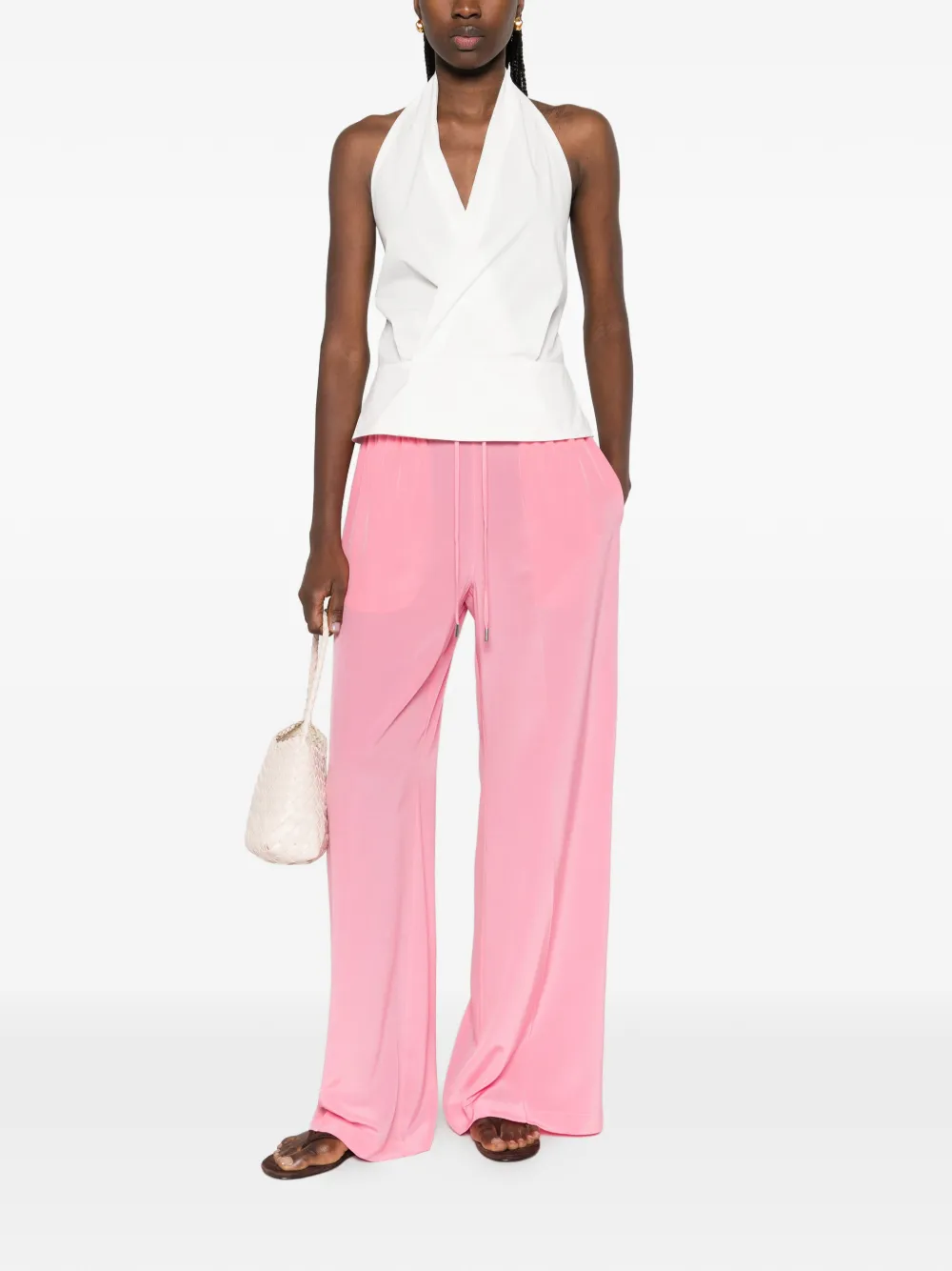  Ermanno Firenze Drawstring Trousers - Pink 