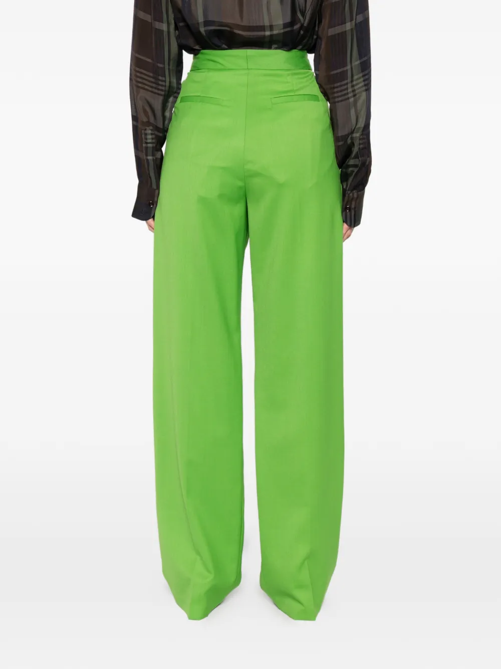 Elisabetta Franchi Wollen broek met plakkaat Groen
