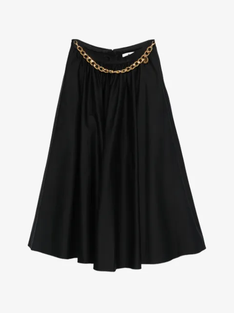 Elisabetta Franchi stretch cotton skirt with jewel detail